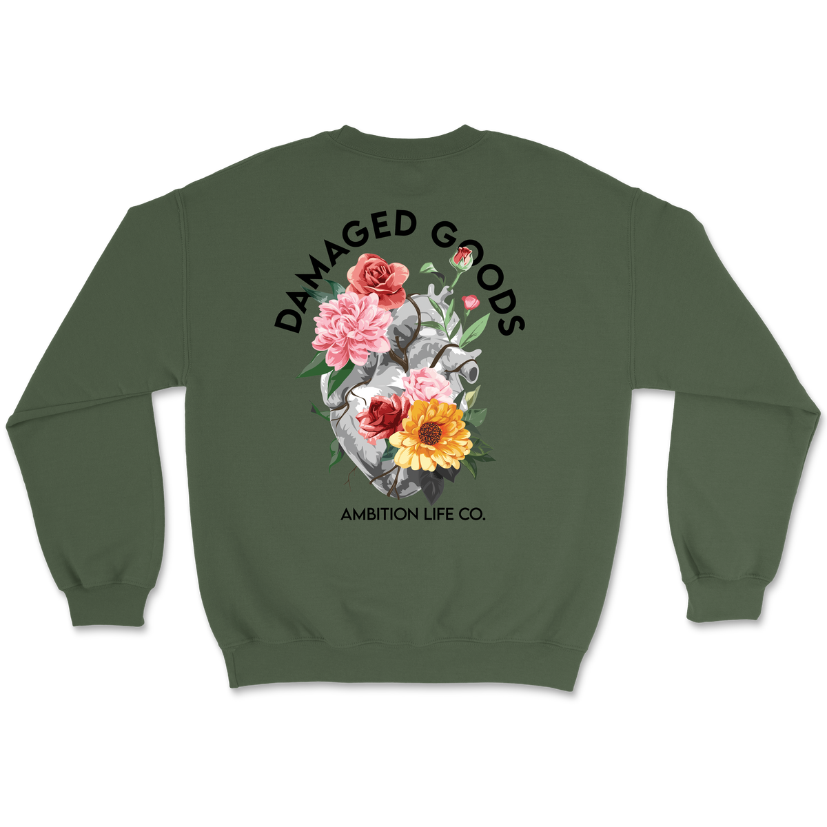 DAMAGED GOODS CREWNECK SWEATSHIRT – Ambition Life Co.